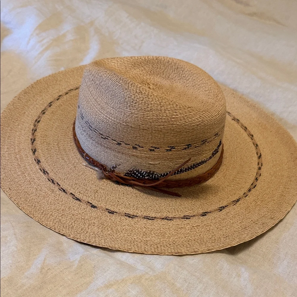 Hampui Hats Wide Brim Straw Hat - Tan - Picture 2 of 7